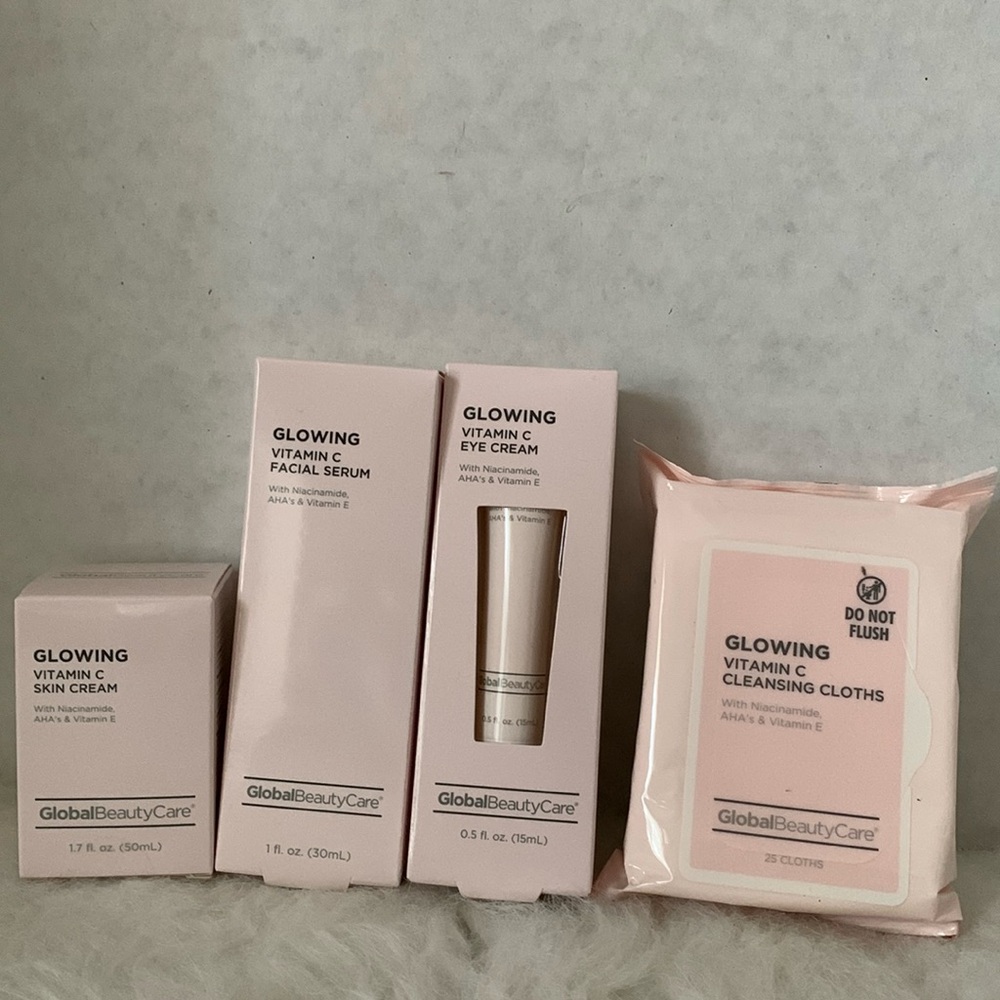 Glowing, vitamin C facial skin care.